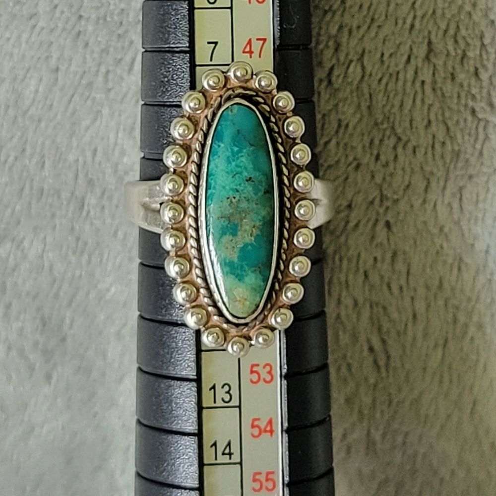 Vintage Native American Handmade Sterling Silver Turquoise Ring